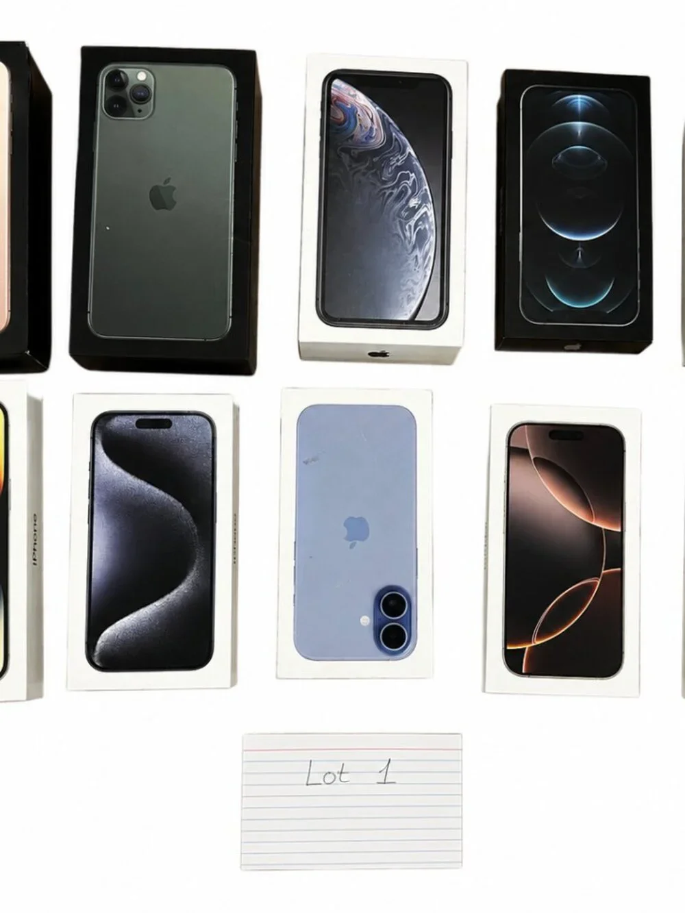 Lot # 1 of 10 Apple iPhone Retail Boxes with Accessories
